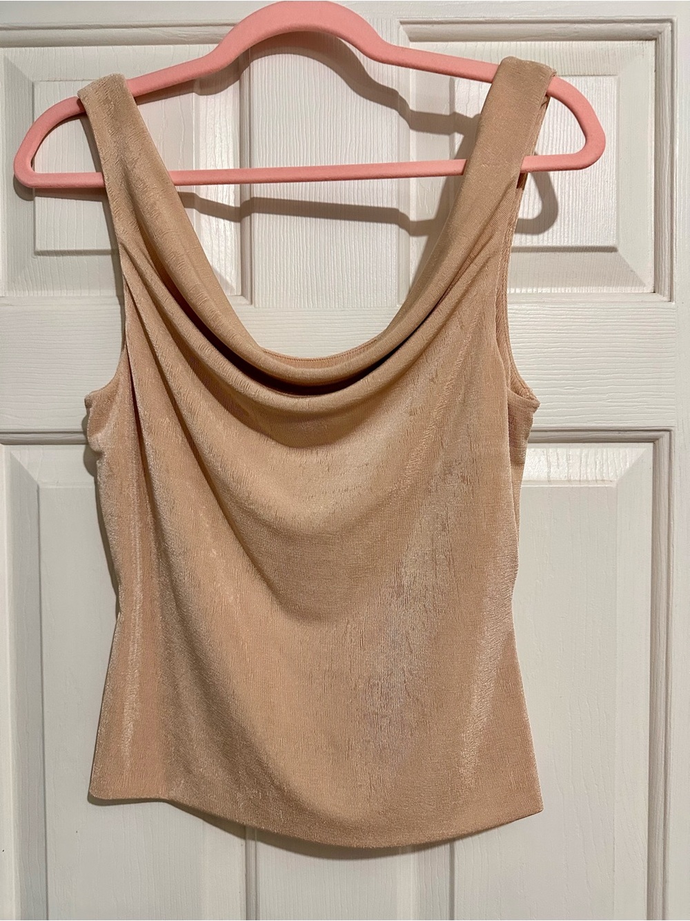 Sunday in Brooklyn Cowl Neck Tank - Tan